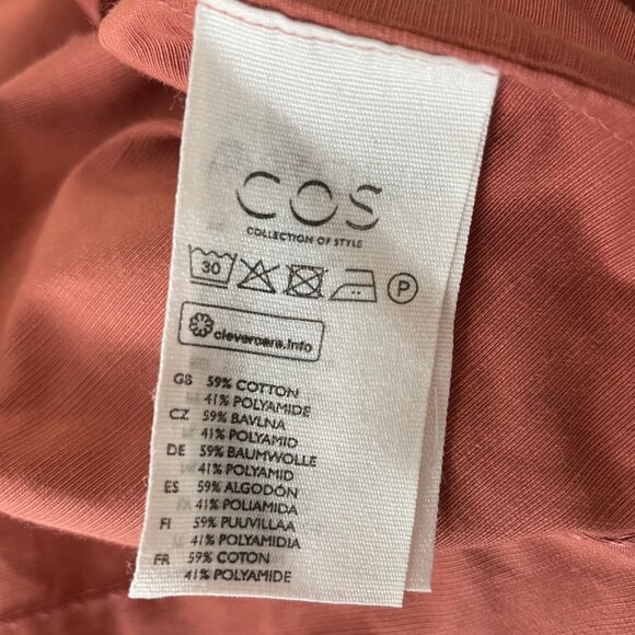 COS Dress Terracotta Brown Tunic Puff Sleeve Oversized Fit Women US Medium EU 42 - Picture 8 of 13